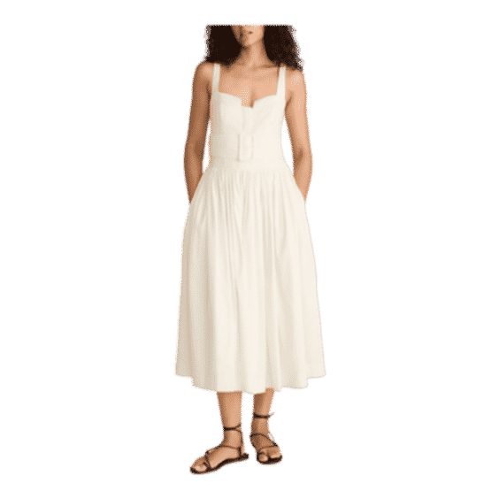 Ottoman Belted Bustier Shirt Dress