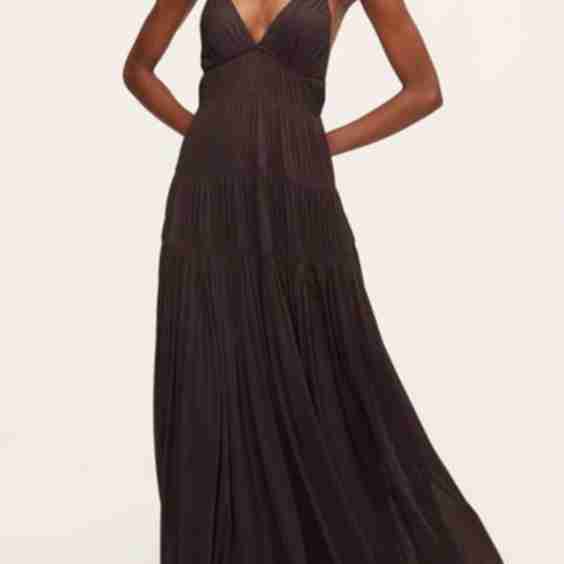 Ruched Mesh Maxi Dress