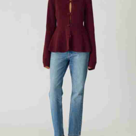 Novelty Wool Peplum Cardi