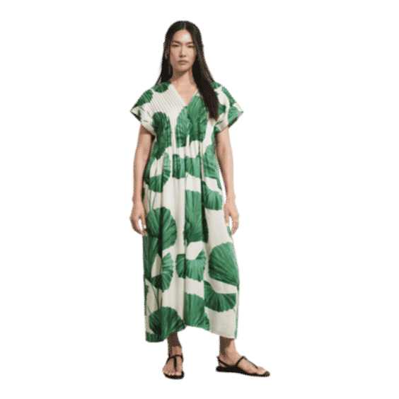 Pleated Midi Dress