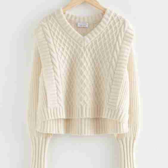 Layered Cable Knit Sweater