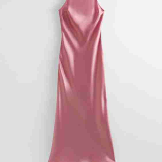Slim Satin Midi Dress