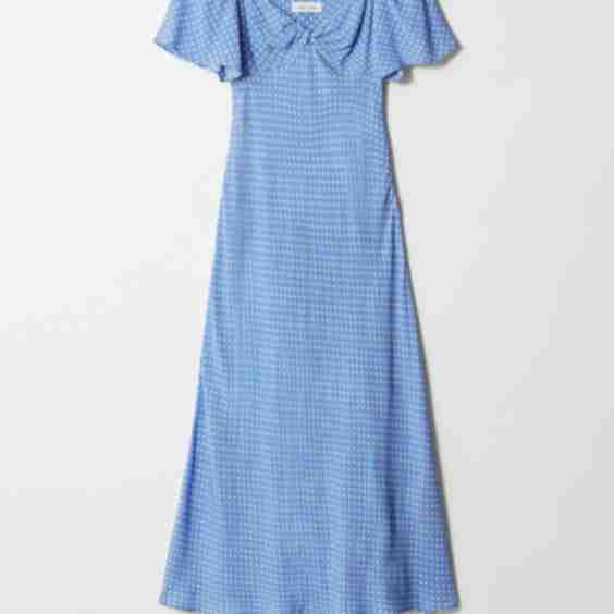 Flutter-Sleeve Midi Dress
