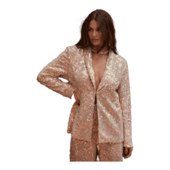 Marina Mermaid Print Sequin Blazer