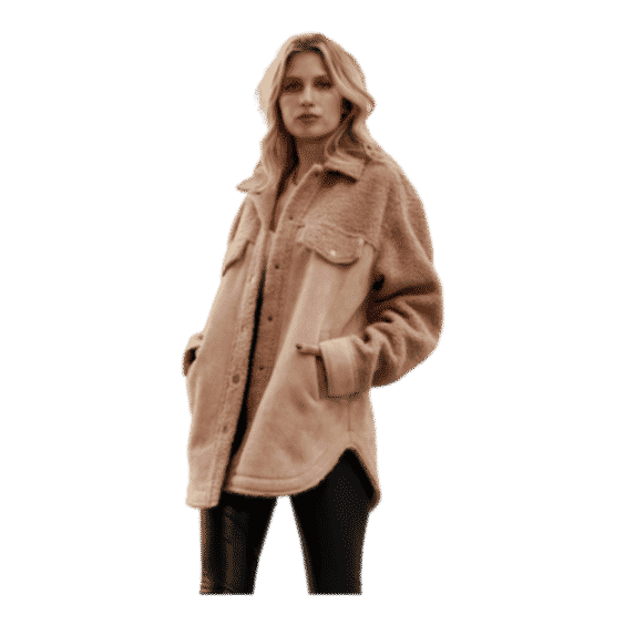 Bobbi Tan Suede Sherpa Jacket