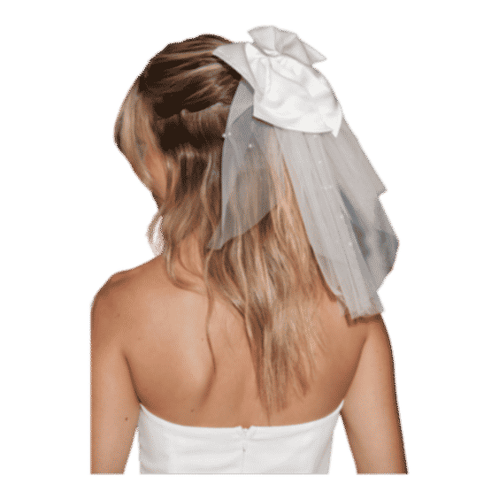 Couture White Bow Veil
