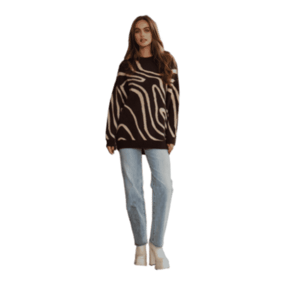 Montclair Brown Abstract Sweater