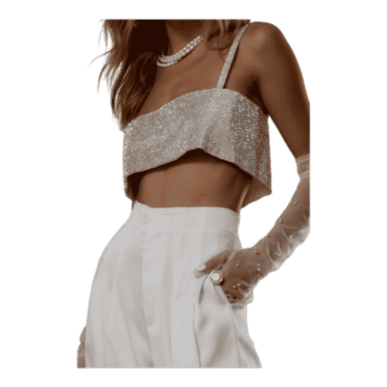 Shira Rhinestone Crop Top