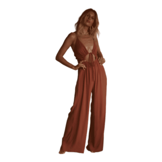Augustine Rust Halter Jumpsuit
