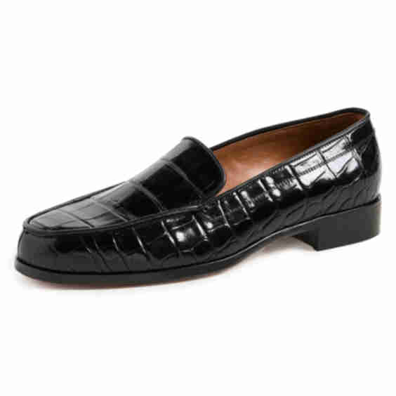 Danielle Croc Effect Patent Leather Loafers
