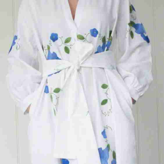 Amaryllis Kaftan Short Vintage Floral Linen Limited Edition