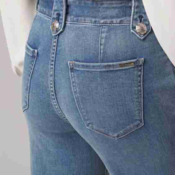 High Rise Every Day Soft Novelty Button Wide Leg Jean