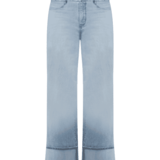 High-Rise Wide Leg Cuff Cropped Jeans