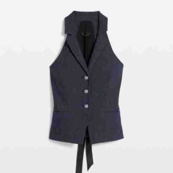 Longline Halter Vest with Lace-Up Back