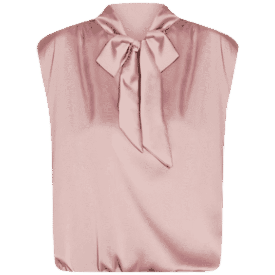 Bubble Hem Tie-Neck Shell Top