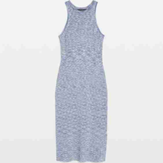 Space-Dye Ribbed Midi Dress with Lurex