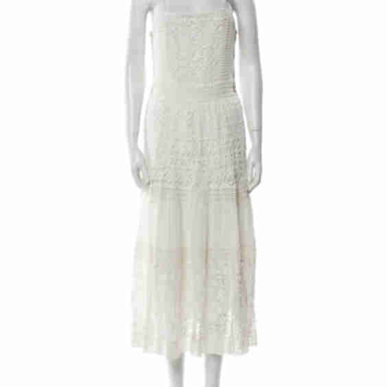 Square Neckline Midi Length Dress