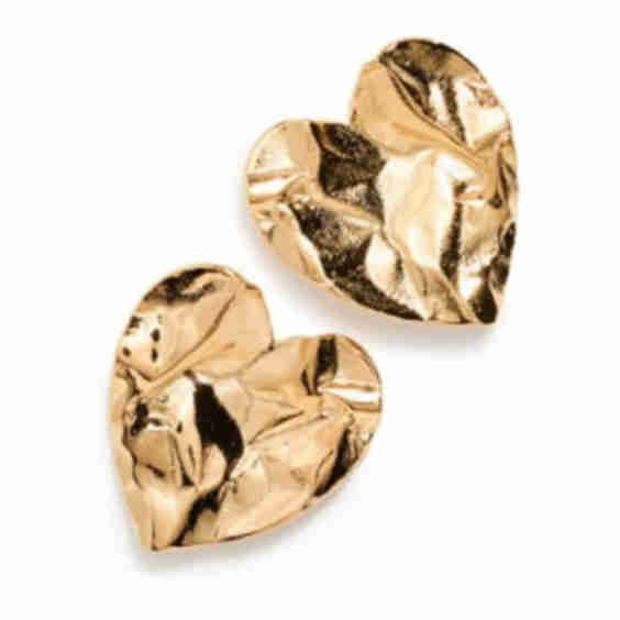 Small Crushed Heart Earrings