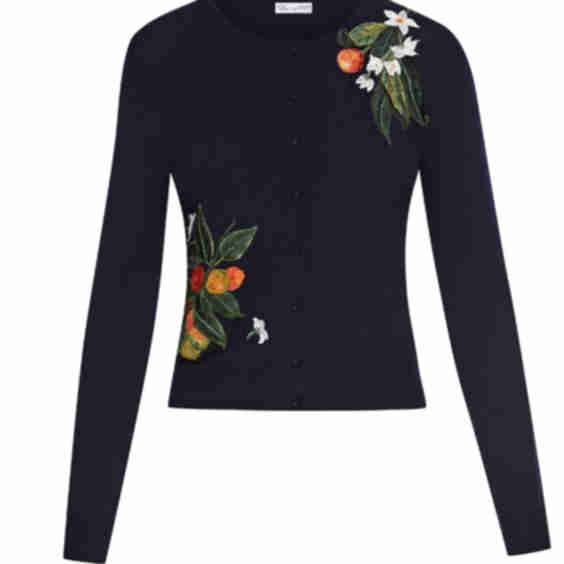Embroidered Wool Cardigan