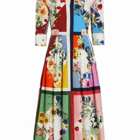 Geometric Floral Midi Dress