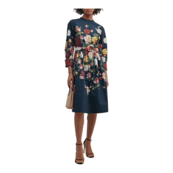 Degrade Roses Button Front Dress