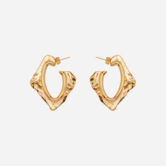 Abstract O Goldtone Earrings