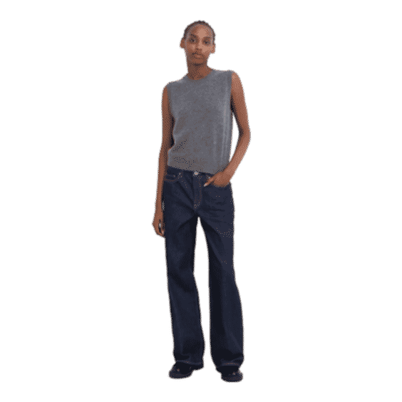 Cashmere Crew Neck Sleeveless Short Sweater