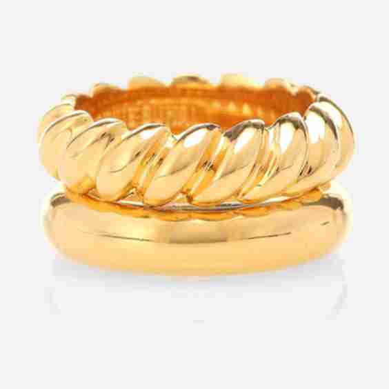 Stacked Rope 18kt Gold-Vermeil Ring