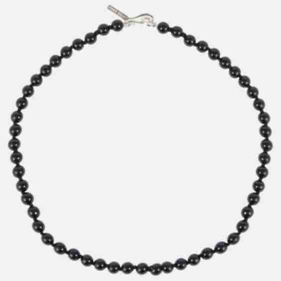 Tiny Onyx And Sterling Silver Choker