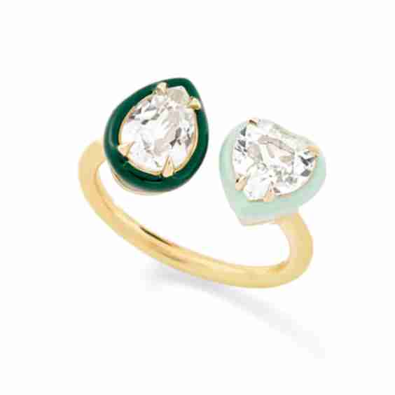 Two-Stone Cocktail Ring: Pear/Heart