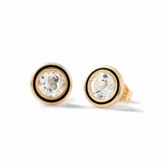 Madison Round Bezel Stud Earrings
