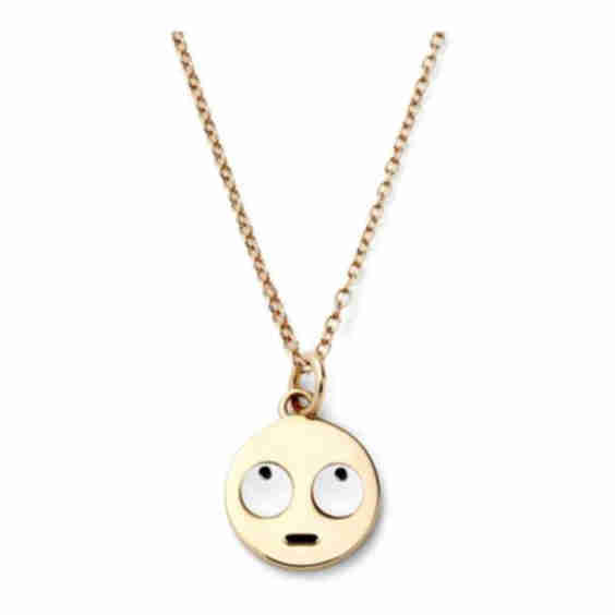 14k Yellow Gold Medium Eye Roll Necklace