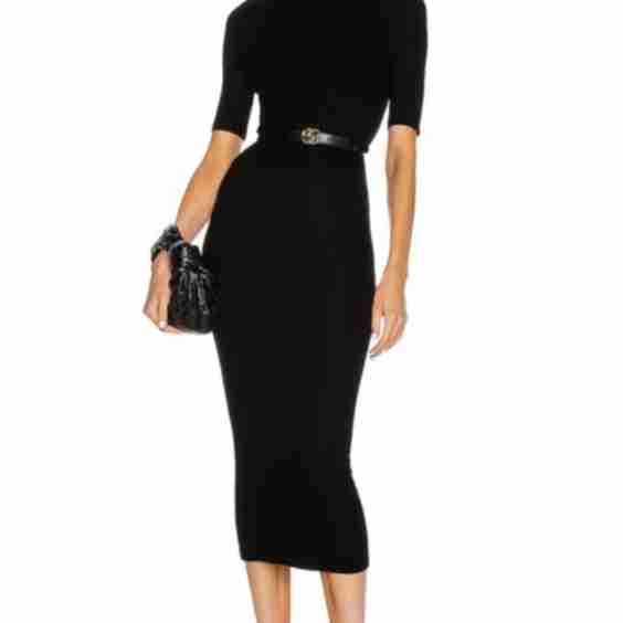 Half Sleeve Crew Midi Dress