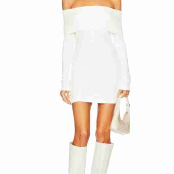 Off-Shoulder Sweater Mini Dress 
