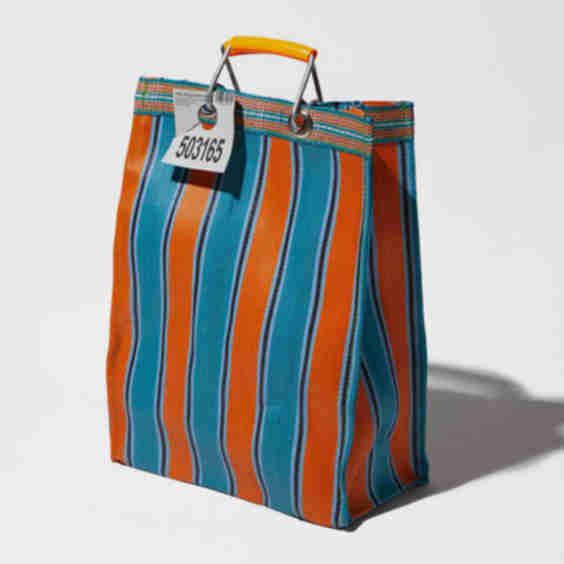 Tall Recycled Plastic Stripe Bag