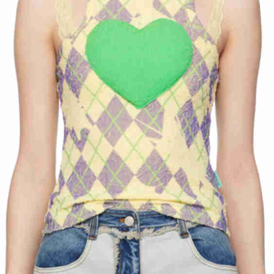Ssense Exclusive Yellow Puffy Heart Saver Tank Top