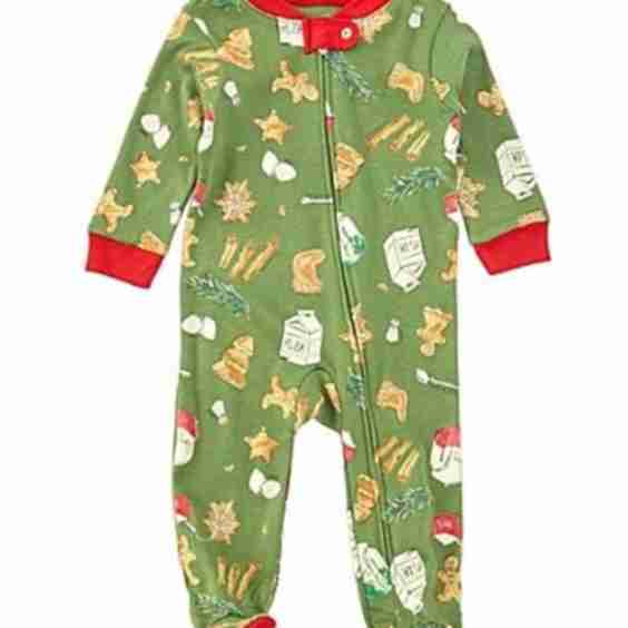 Baby Boys Newborn-6 Months Long Sleeve Holiday Cookies Christmas Footed Coverall