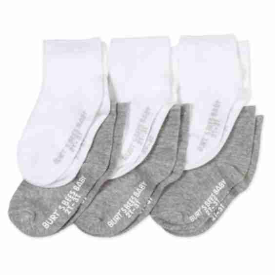 Solid Organic Cotton Toddler Crew Socks 6 Pack - 2-3 Toddler