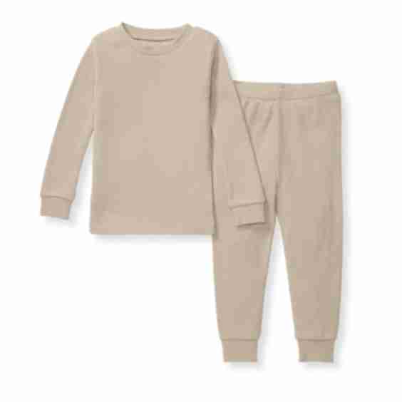 Honeysoft Waffle Thermal Pajamas - Delicate Doe - 2-Piece 12M