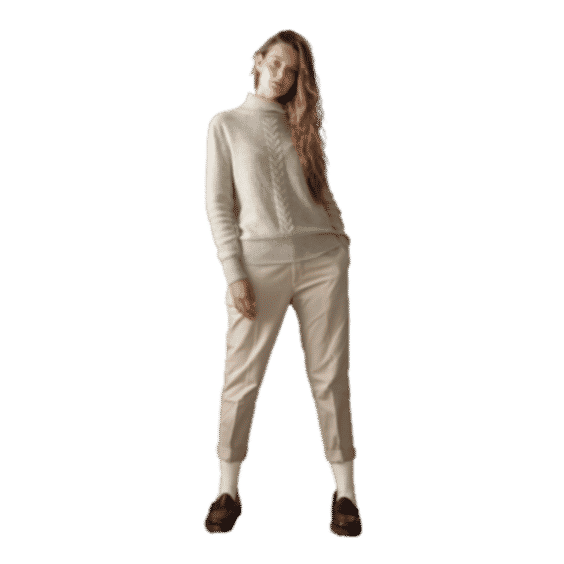 Cable Knit Polo Neck Jumper