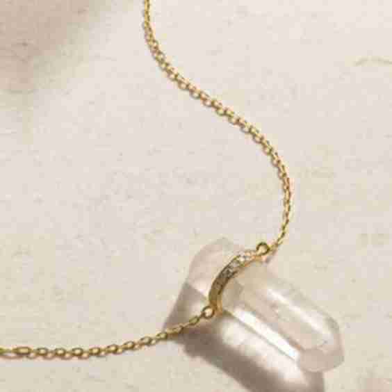 14-Karat Gold, Quartz And Diamond Necklace