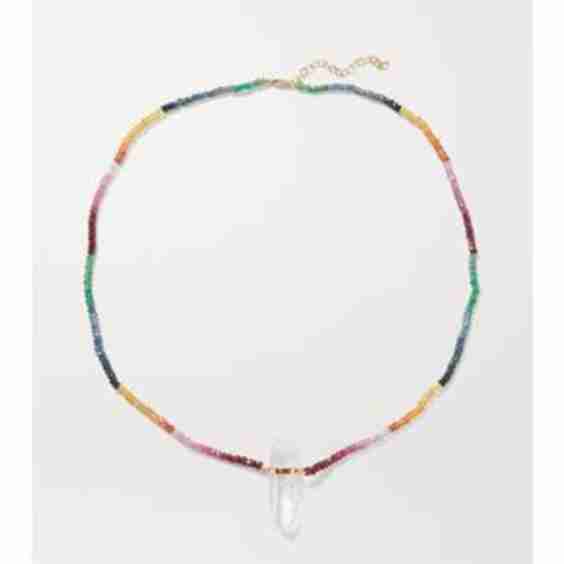 14-Karat Gold, Sapphire And Quartz Necklace