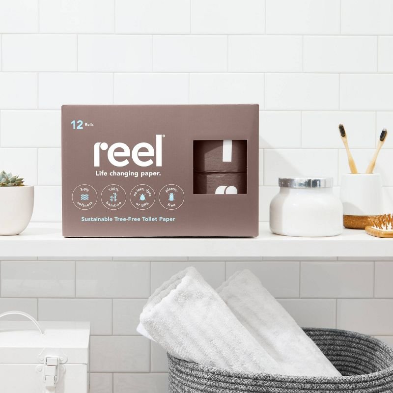 Reel Premium Bamboo Toilet Paper - 12 Rolls of Toilet Paper - 3