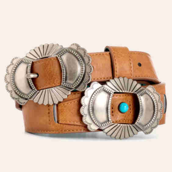 Catchfly Leather Turquoise Concho Belt