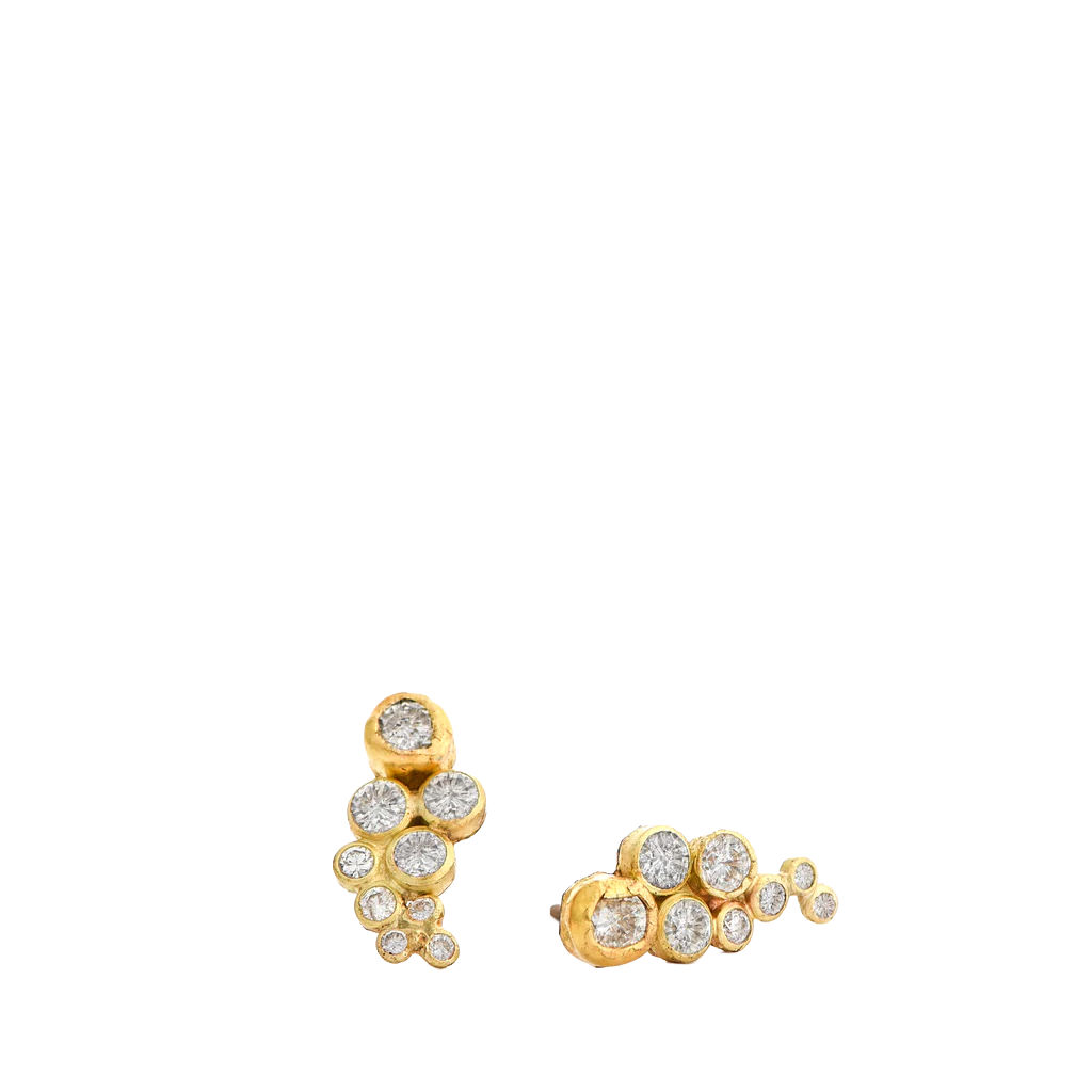 Diamond Cluster Stud Earrings