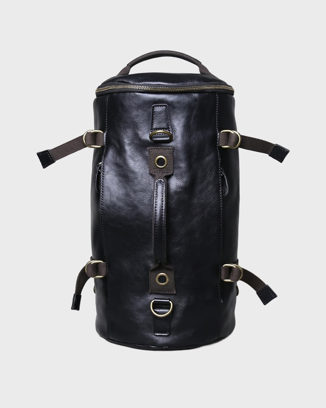Leather Barrel Duffle Bag