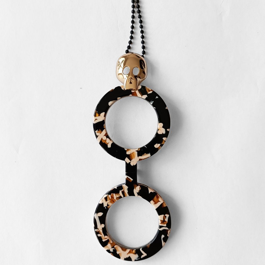 Jasper Skull-Glasses Pendant