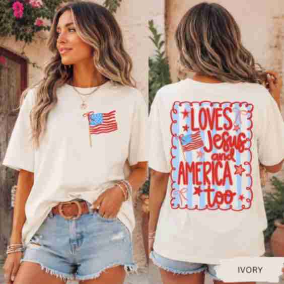 She Loves Jesus And America Too T-Shirt