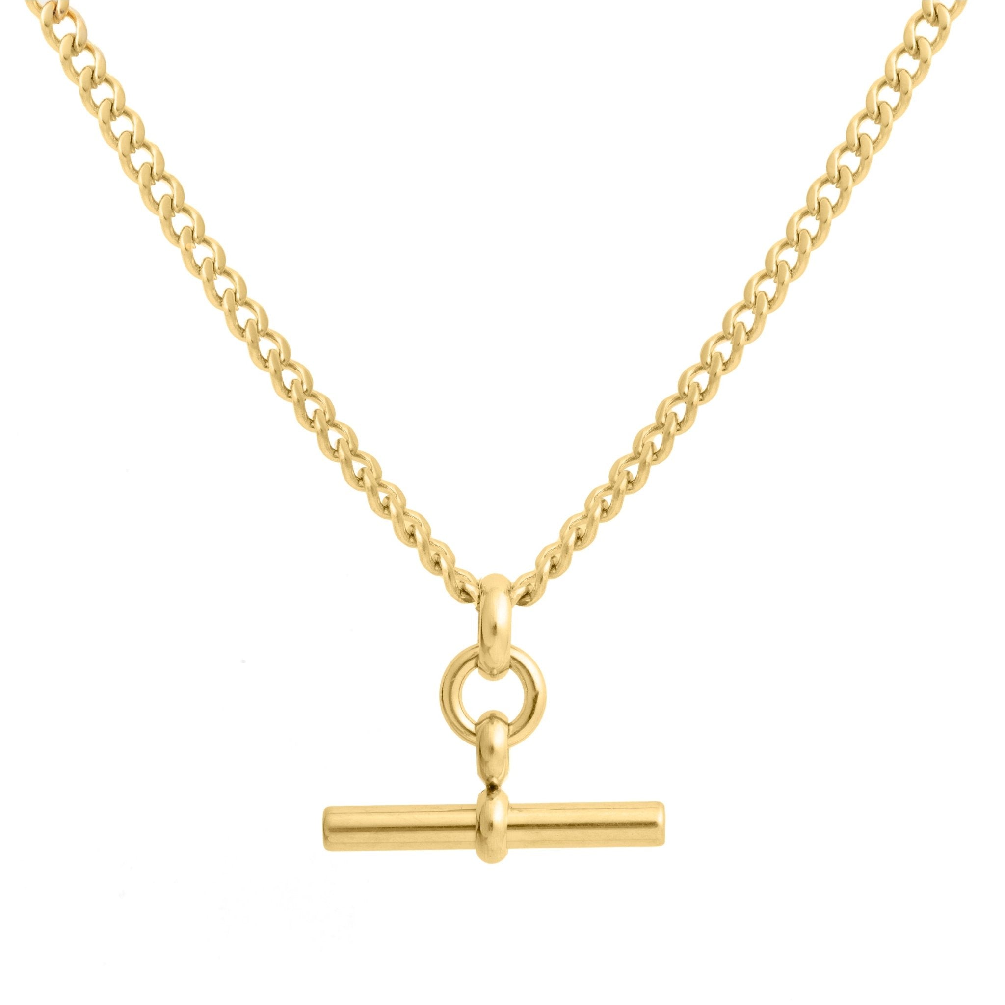 T-Bar Skinny Curb Chain Necklace