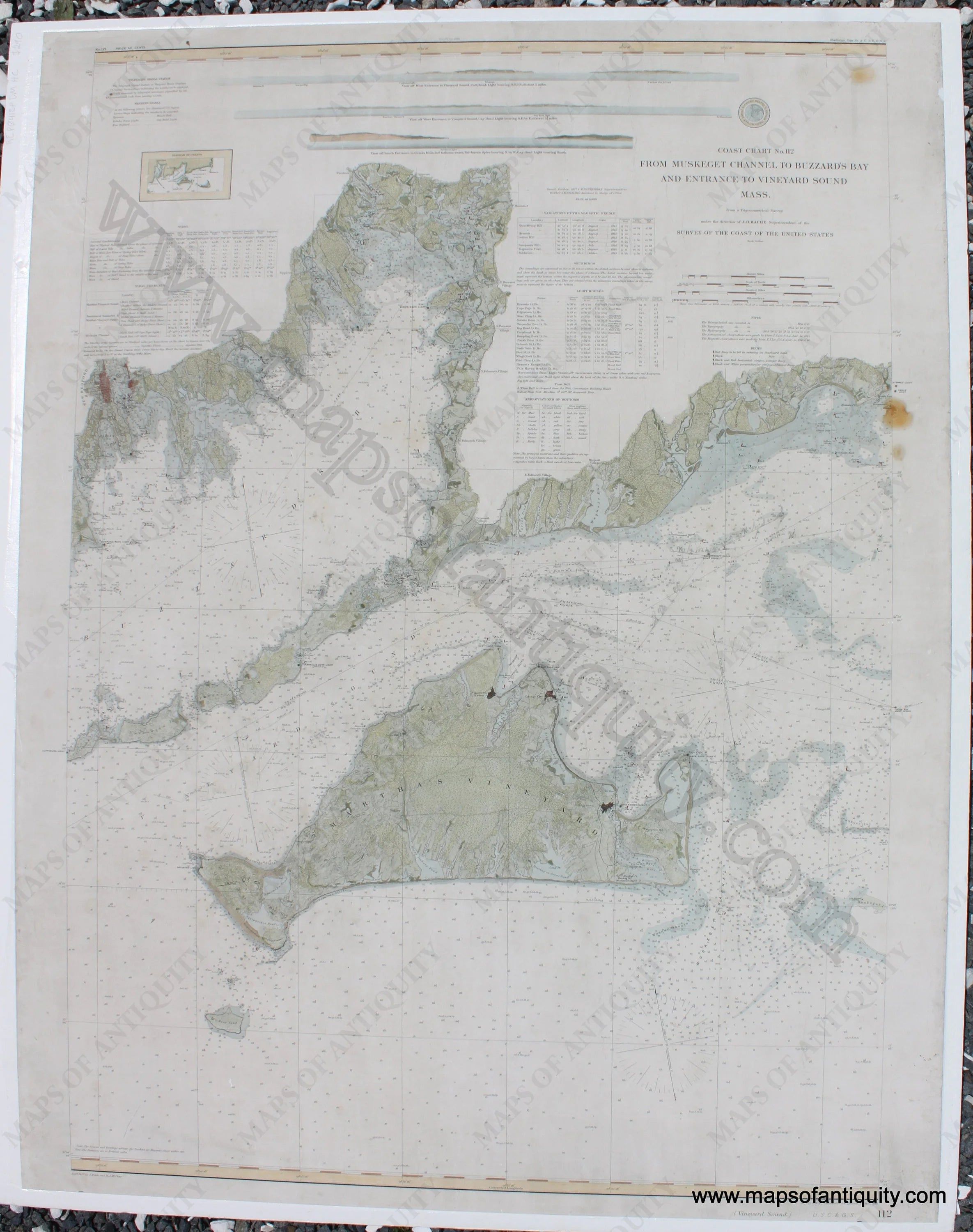 Coast Chart No.112 Martha’s Vineyard, Vineyard Sound, Buzzard’s Bay - Reproduction Map